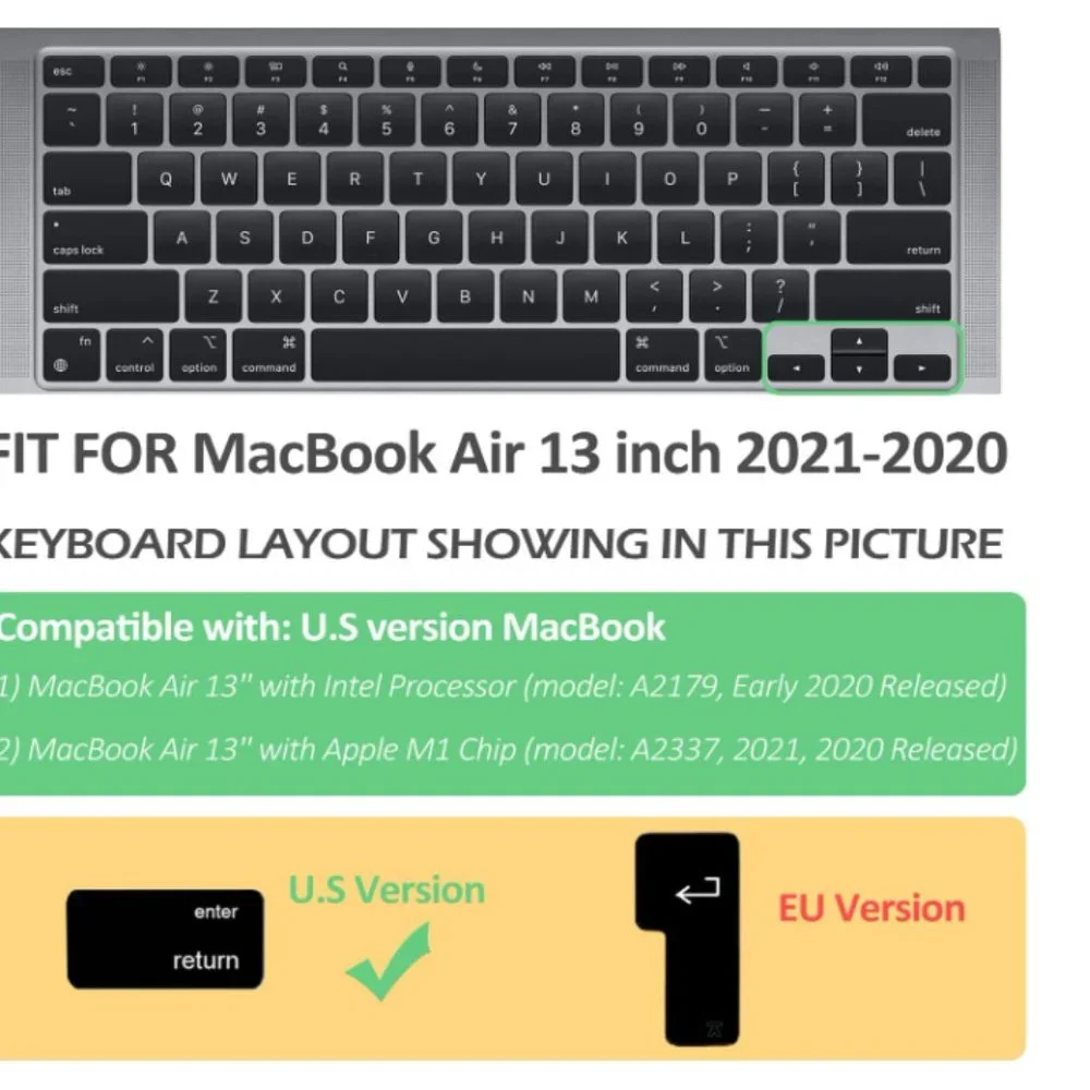 ProElife Ultra Thin Silicone Keyboard Cover Skin for MacBook Air 13 Inch 2021